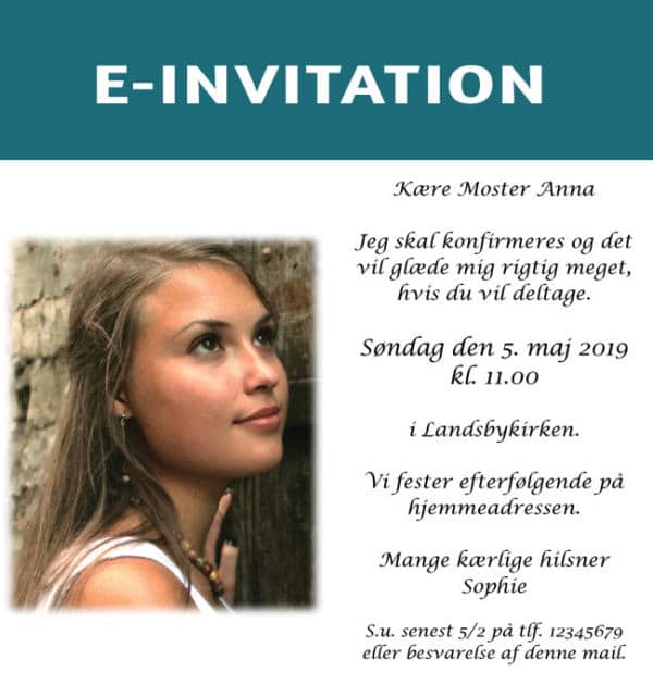 Køb personlige invitationer til din konfirmation Bestem selv design