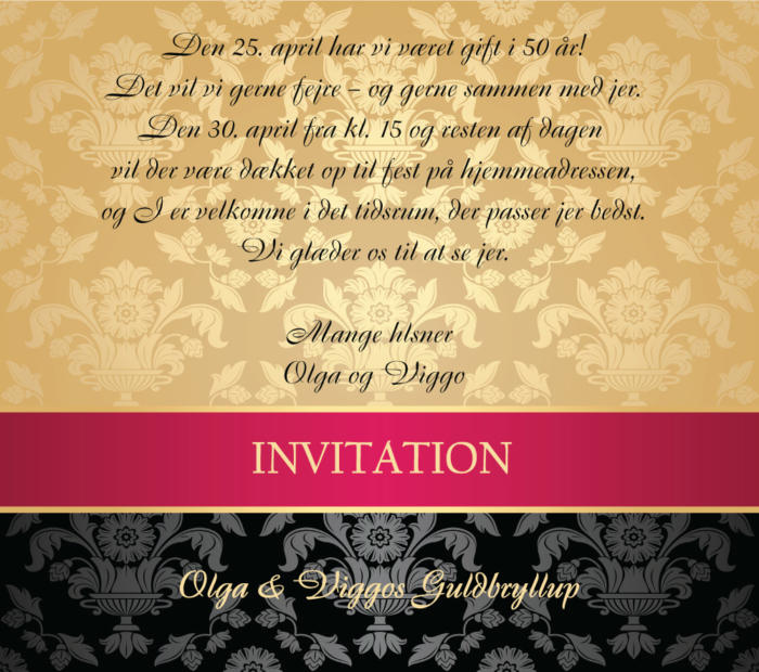 E-invitation guldbryllup