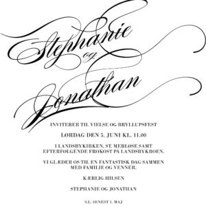 E-invitation med kalligrafi