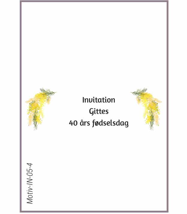 Invitation gul blomst