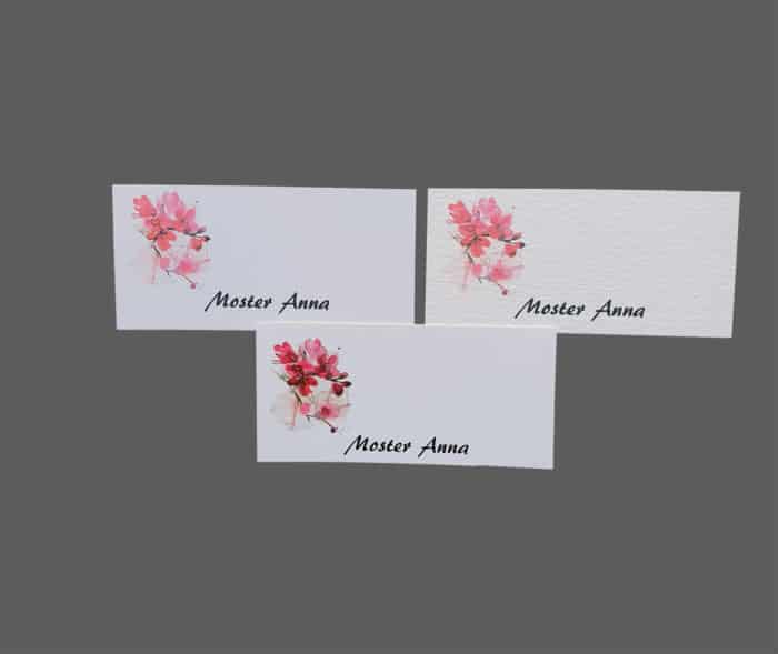 Bordkort med kirsebærblomster - print på karton