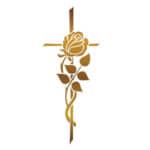 Gyldent kors med rose kr. 0,00