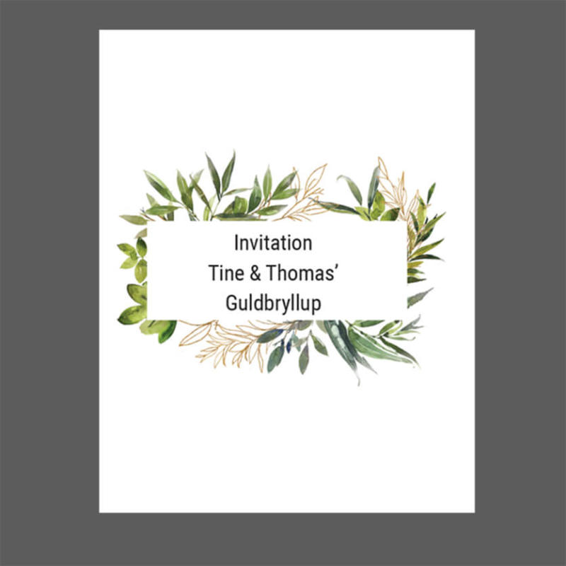 Guldbryllupsinvitationer som email invitation eller invitationskort.