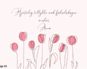 lykønskningskort med tulipaner