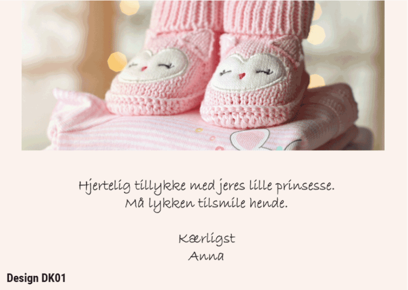 E-invitationer til barnedåb og konfirmation med din invitationstekst