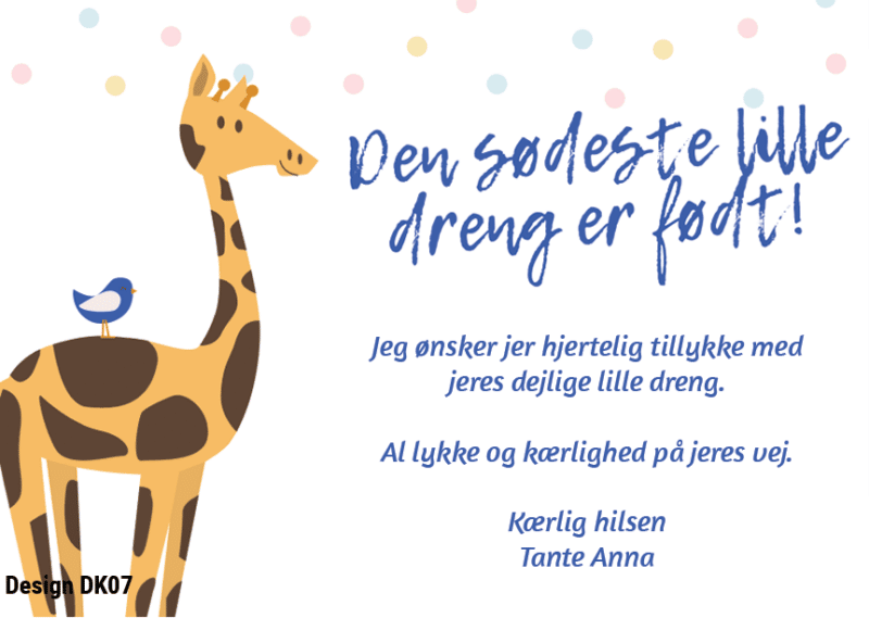 Dåbskort - dreng eller pige | Bestil også andre lykønskningskort