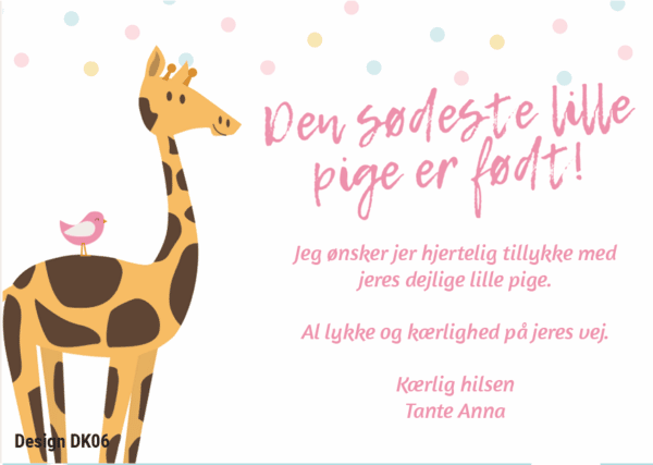 E-invitationer til barnedåb og konfirmation med din invitationstekst