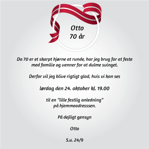 E-invitation til fødselsdag med dansk flag