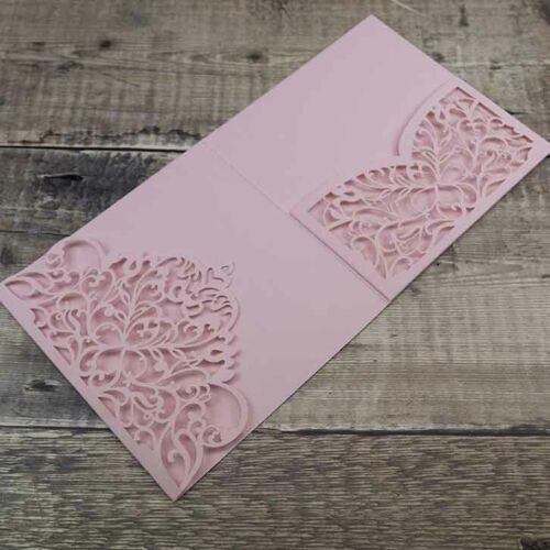 Pocketkort m udstanset flap og lomme mat rosafarvet